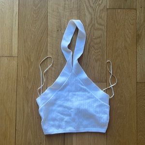Urban outfitters white cotton halter-neck top